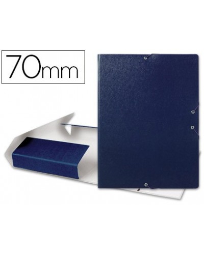 Carpeta proyectos liderpapel folio lomo 70mm carton gofrado azul