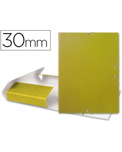 Carpeta proyectos liderpapel folio lomo 30mm carton gofrado amarilla