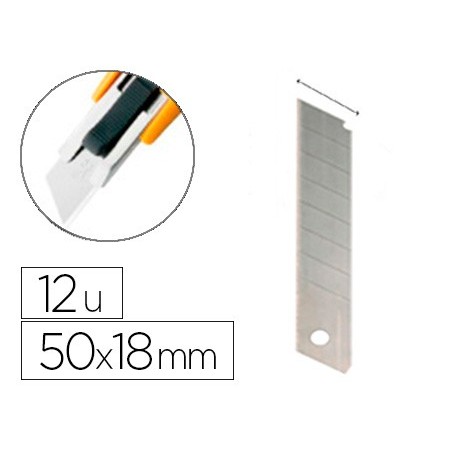 Repuesto cuter ancho metalico q connect 05x18 mm estuche de12 cuchillas