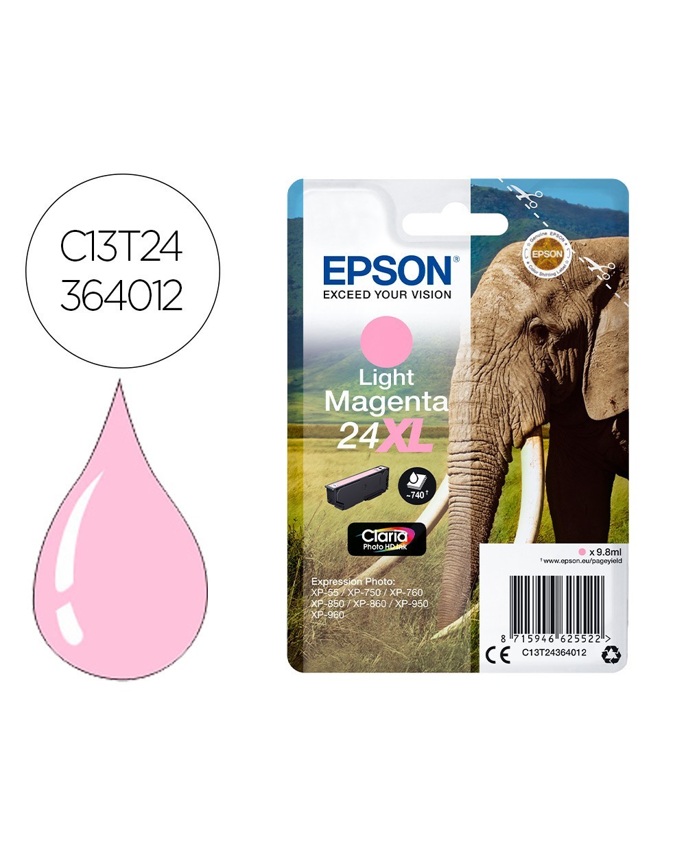 Ink jet epson claria photo hd ink magenta claro 24xl expression photo xp 950