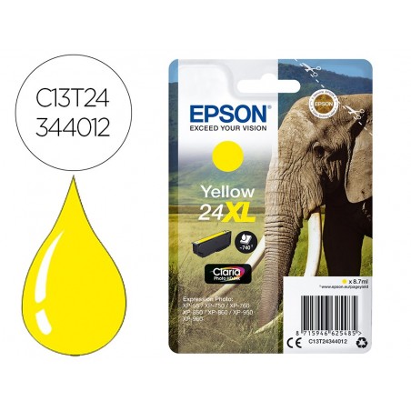 Ink jet epson claria photo hd ink amarillo 24xl