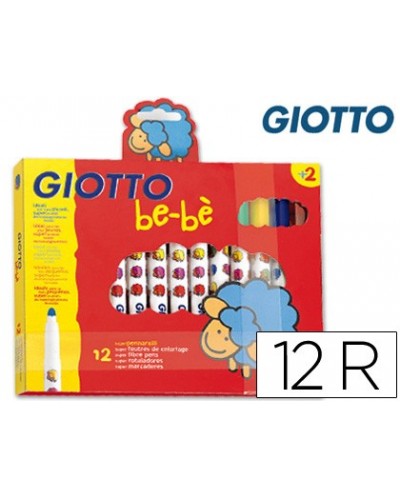 Rotulador giotto super bebe caja de 12 colores surtidos