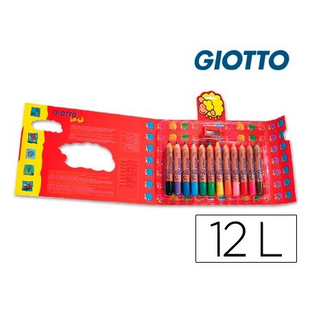 Lapices de colores giotto super bebe caja de 12 lapices colores surtidos sacapuntas