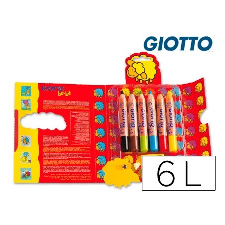 Lapices de colores giotto super bebe caja de 6 lapices colores surtidos sacapuntas