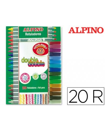 Rotulador alpino double double punta gruesa y punta fina caja de 204 colores surtidos