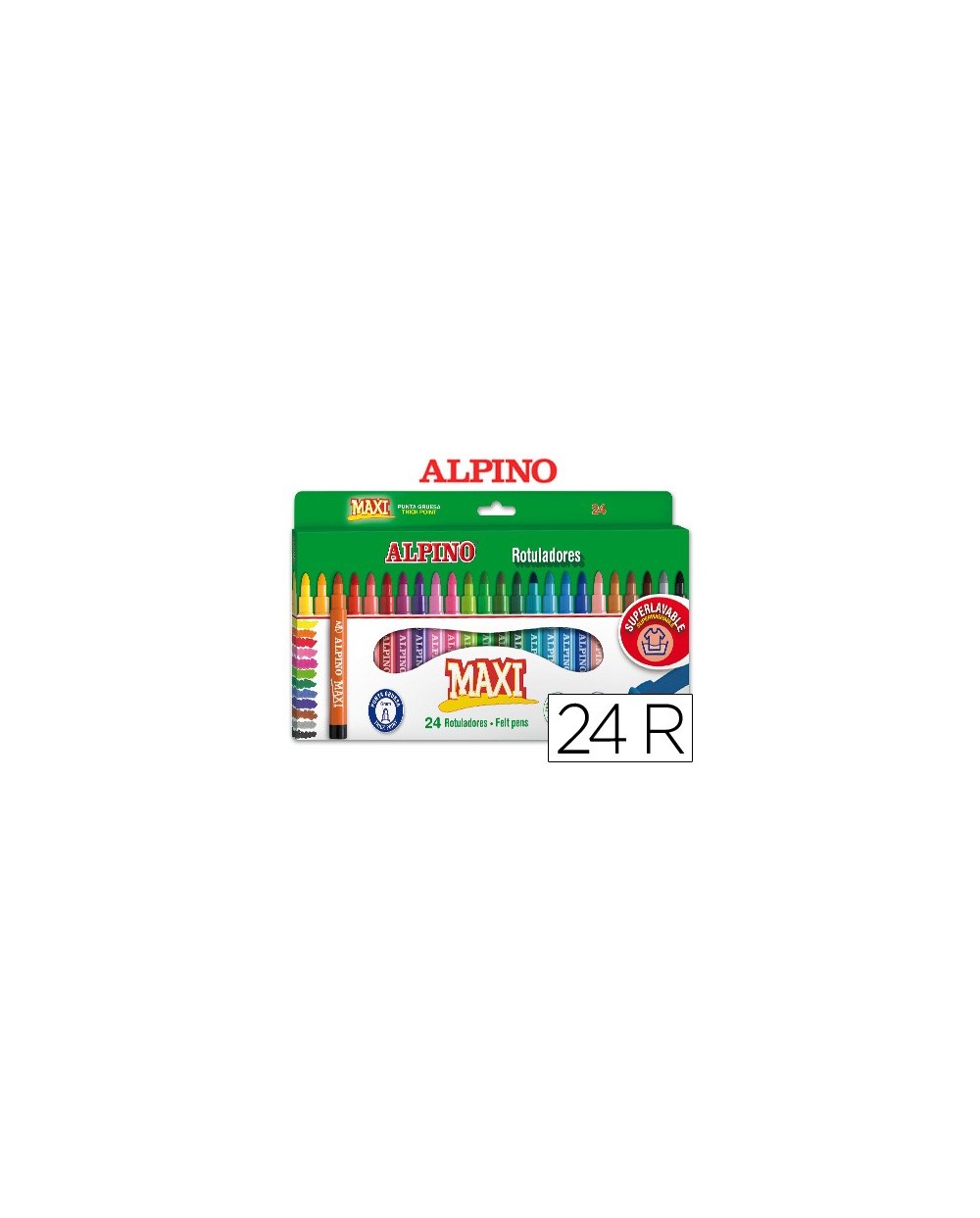 Rotulador alpino maxi caja de 24 colores