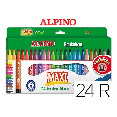 Rotulador alpino maxi caja de 24 colores