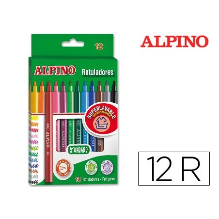 Rotulador alpino caja de 12 colores