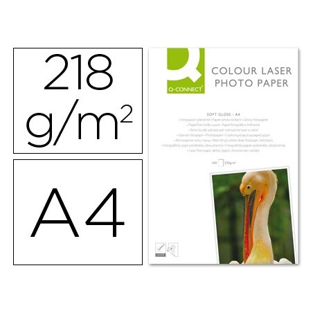 Papel q connect foto glossy din a4 para fotocopiadoras e impresoras laser paquete de 100 hojas 220 gr