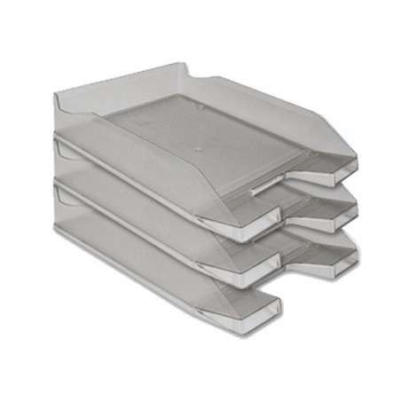 Bandeja sobremesa plastico q connect gris oscuro transparente