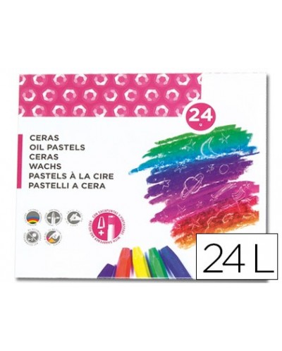 Lapices cera blanda liderpapel caja de 24 colores