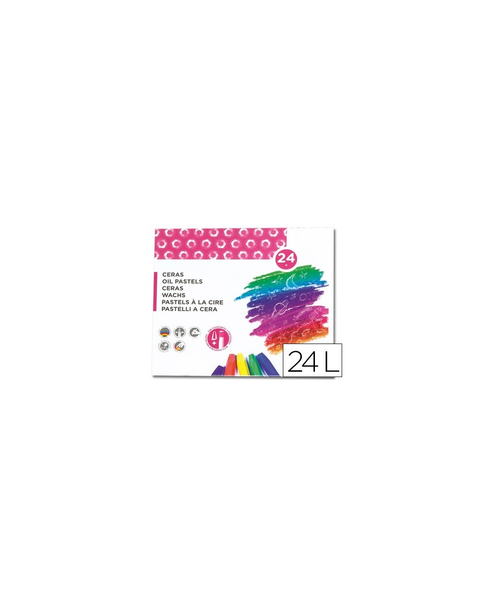 Lapices cera blanda liderpapel caja de 24 colores