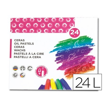 Lapices cera blanda liderpapel caja de 24 colores