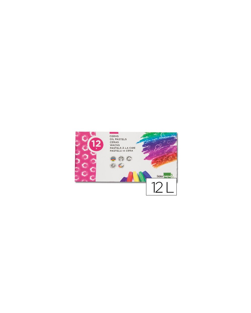 Lapices cera blanda liderpapel caja de 12 colores