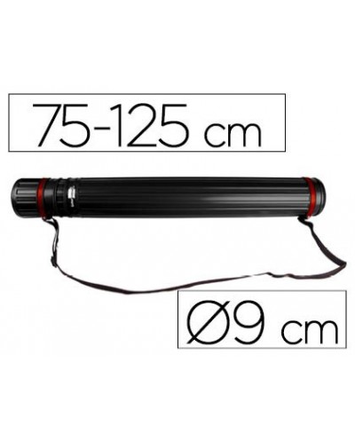 Portaplanos plastico liderpapel diametro 9 cm extensible hasta 125 cm negro