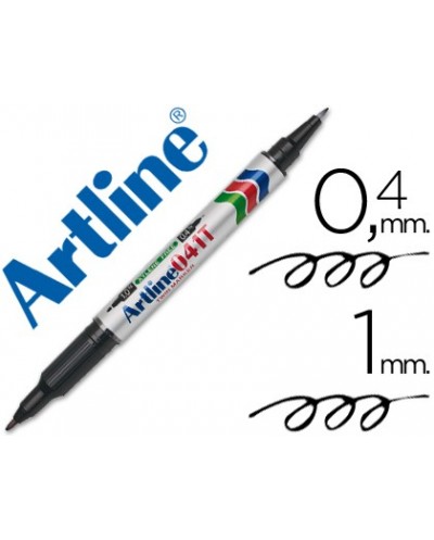 Rotulador artline marcador permanente ek 041t negro doble punta 04 y 10 mm
