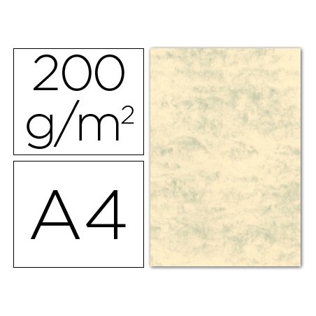 Cartulina marmoleada din a4 200 gr crema claro paquete de 100 h