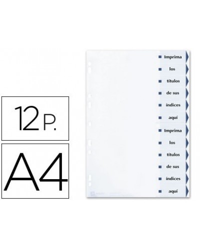 Separador de cartulina avery imprimible 12 separadores din a4