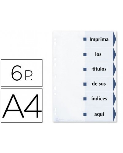 Separador de cartulina avery imprimible 6 separadores din a4
