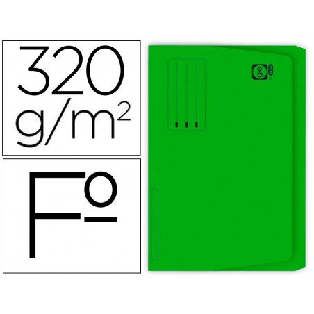 Subcarpeta cartulina gio folio pocket verde con bolsa y solapa 250gr