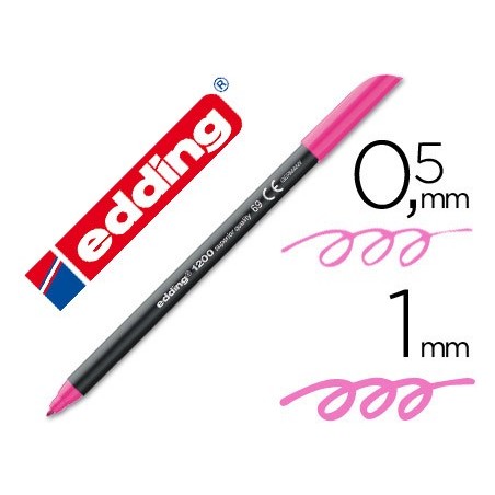 Rotulador edding punta fibra 1200 rosa neon n69 punta de fibra 05 mm