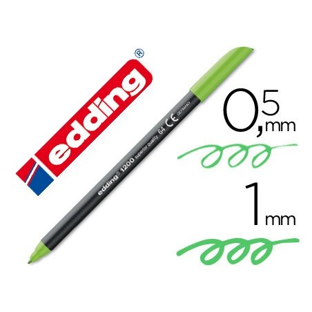 Rotulador edding punta fibra 1200 verde neon n64 punta de fibra 05 mm