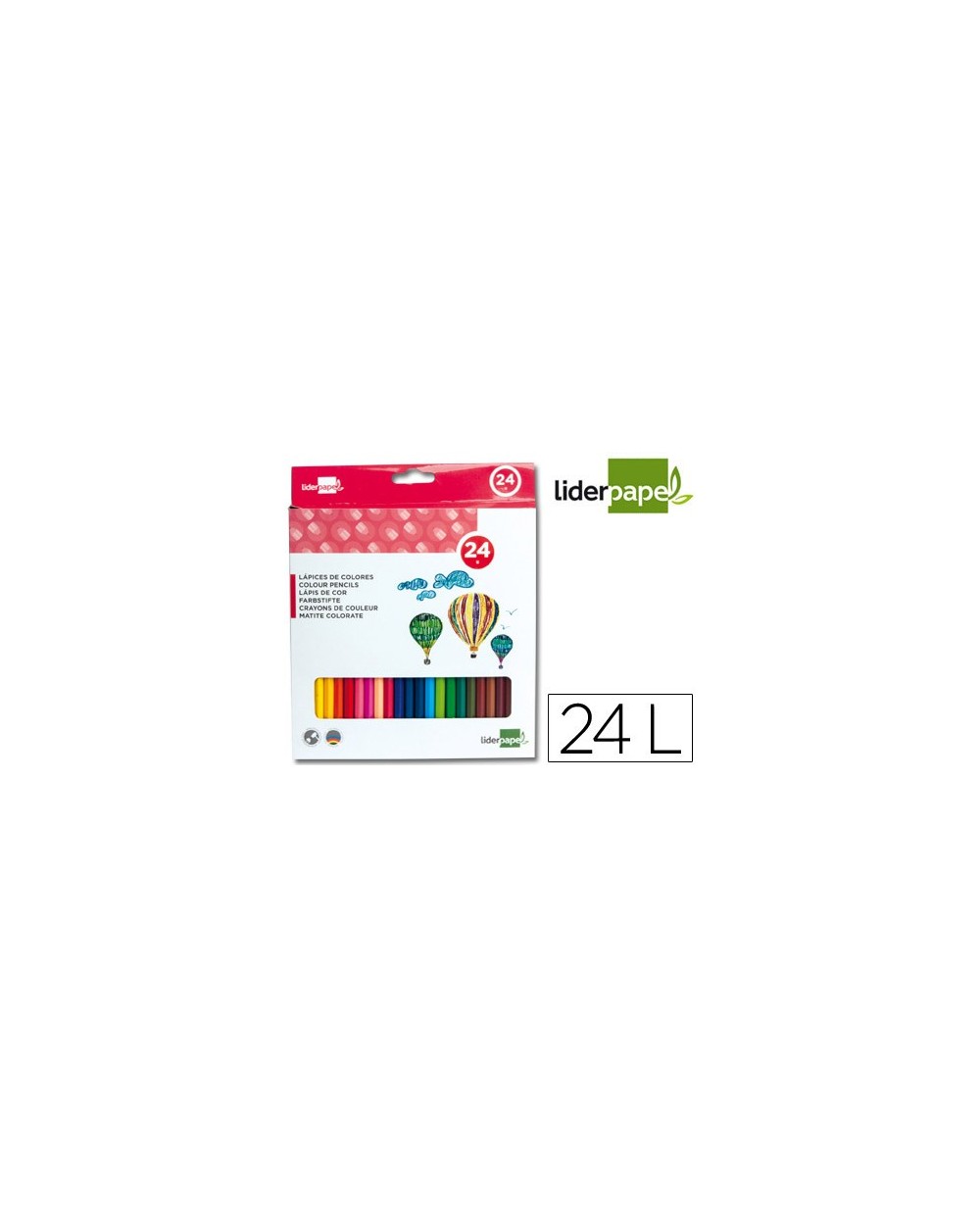 Lapices de colores liderpapel caja de 24 colores