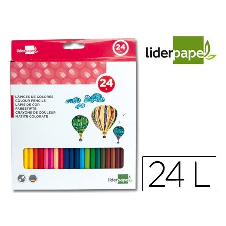 Lapices de colores liderpapel caja de 24 colores