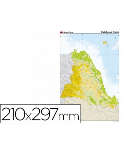 Mapa mudo color din a4 cataluna fisico