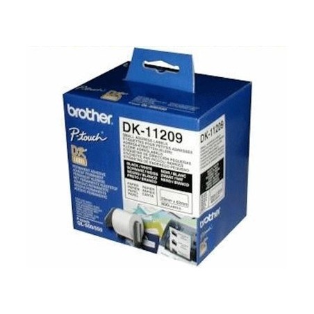 Etiqueta adhesiva brother dk11209 tamano 62x29 mm para impresoras de etiquetas solo 1050 n 1060n 800 etiq 