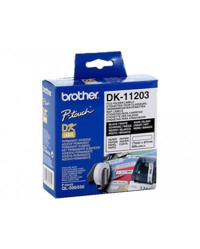 Etiqueta adhesiva brother dk11203 tamano 17x87 mm para impresoras de etiquetas ql 300 etiquetas 
