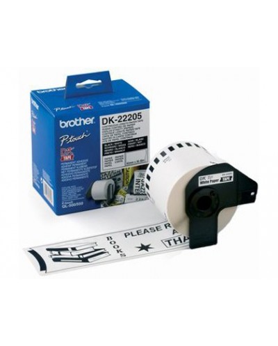 Cinta de papel continuo brother dk 22205 para impresoras de etiquetas ql