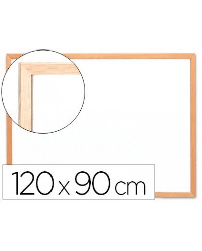 Pizarra blanca q connect laminada marco de madera 120x90 cm