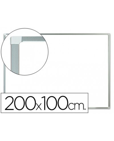 Pizarra blanca q connect laminada marco de aluminio 200x100 cm