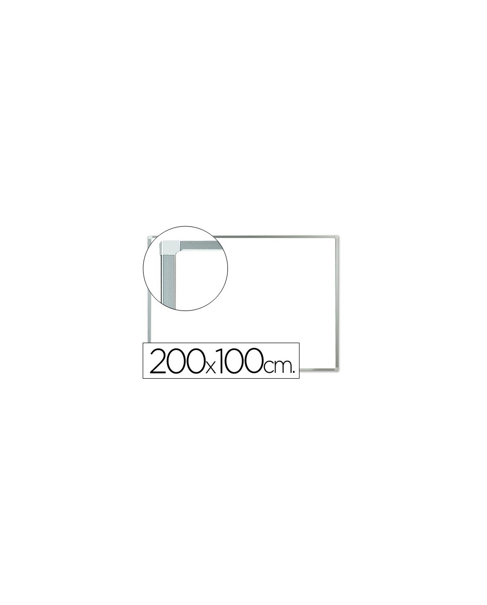 Pizarra blanca q connect lacada magnetica marco de aluminio 200x100 cm