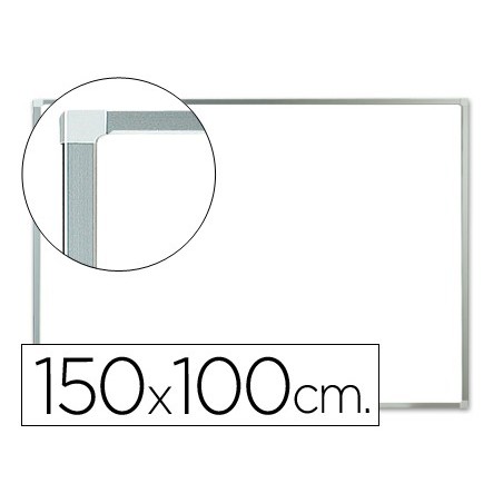 Pizarra blanca q connect lacada magnetica marco de aluminio 150x100 cm