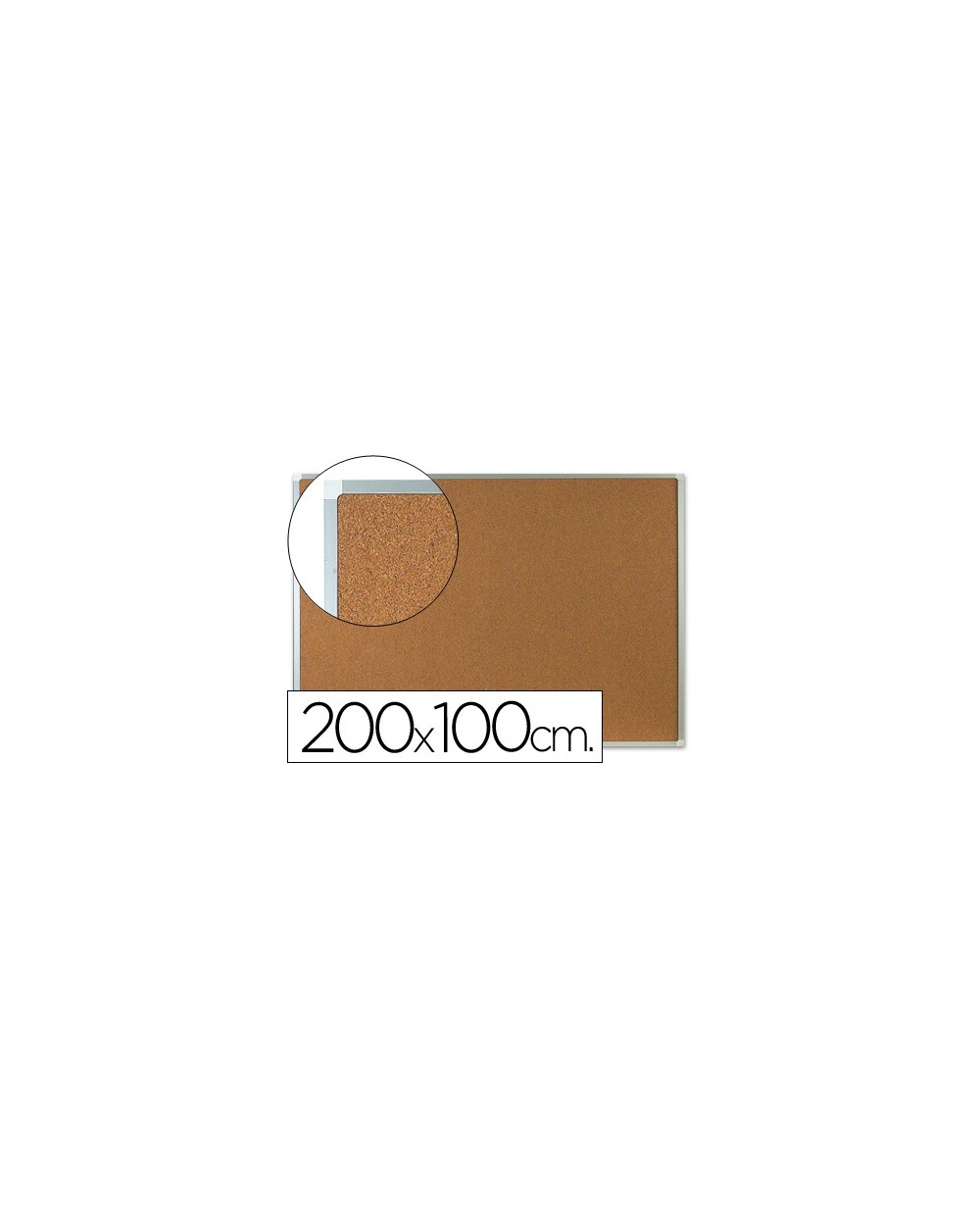 Pizarra corcho q connect marco de aluminio 200x100 cm extra corcho 5 mm