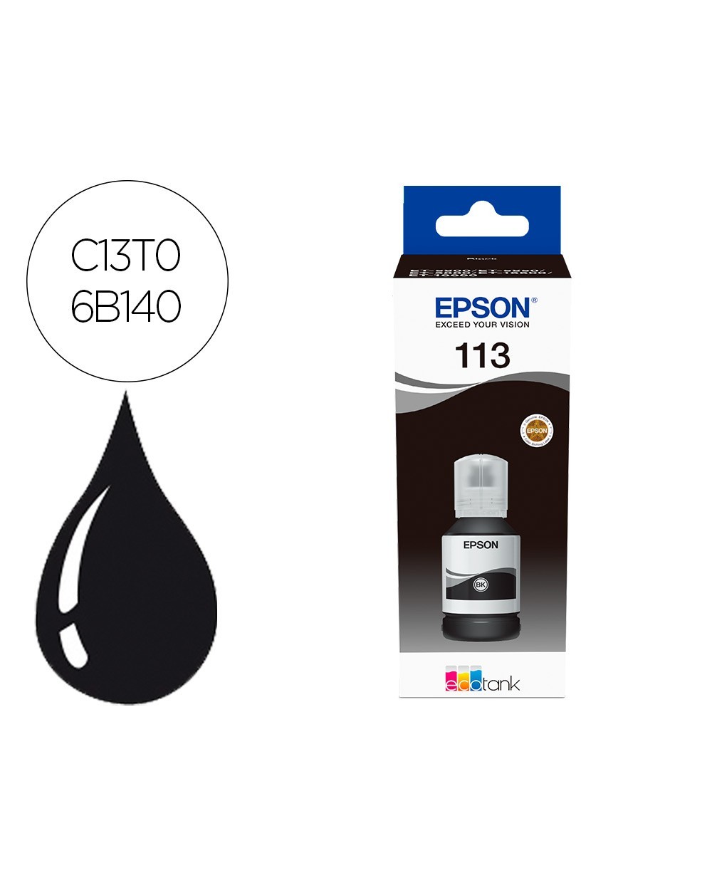 Ink jet epson ecotank 113 series negro