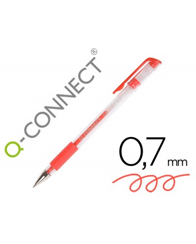 Boligrafo q connect tinta gel rojo 07 mm sujecion de caucho