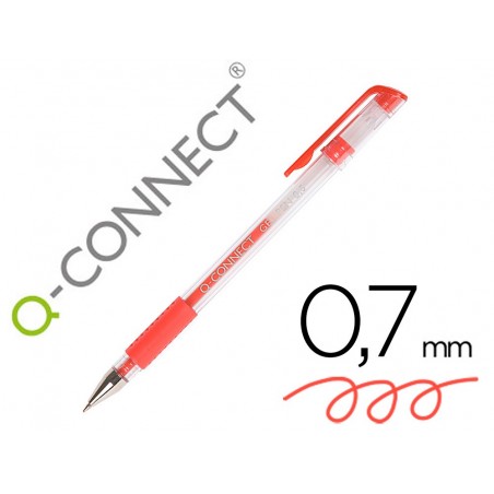Boligrafo q connect tinta gel rojo 07 mm sujecion de caucho