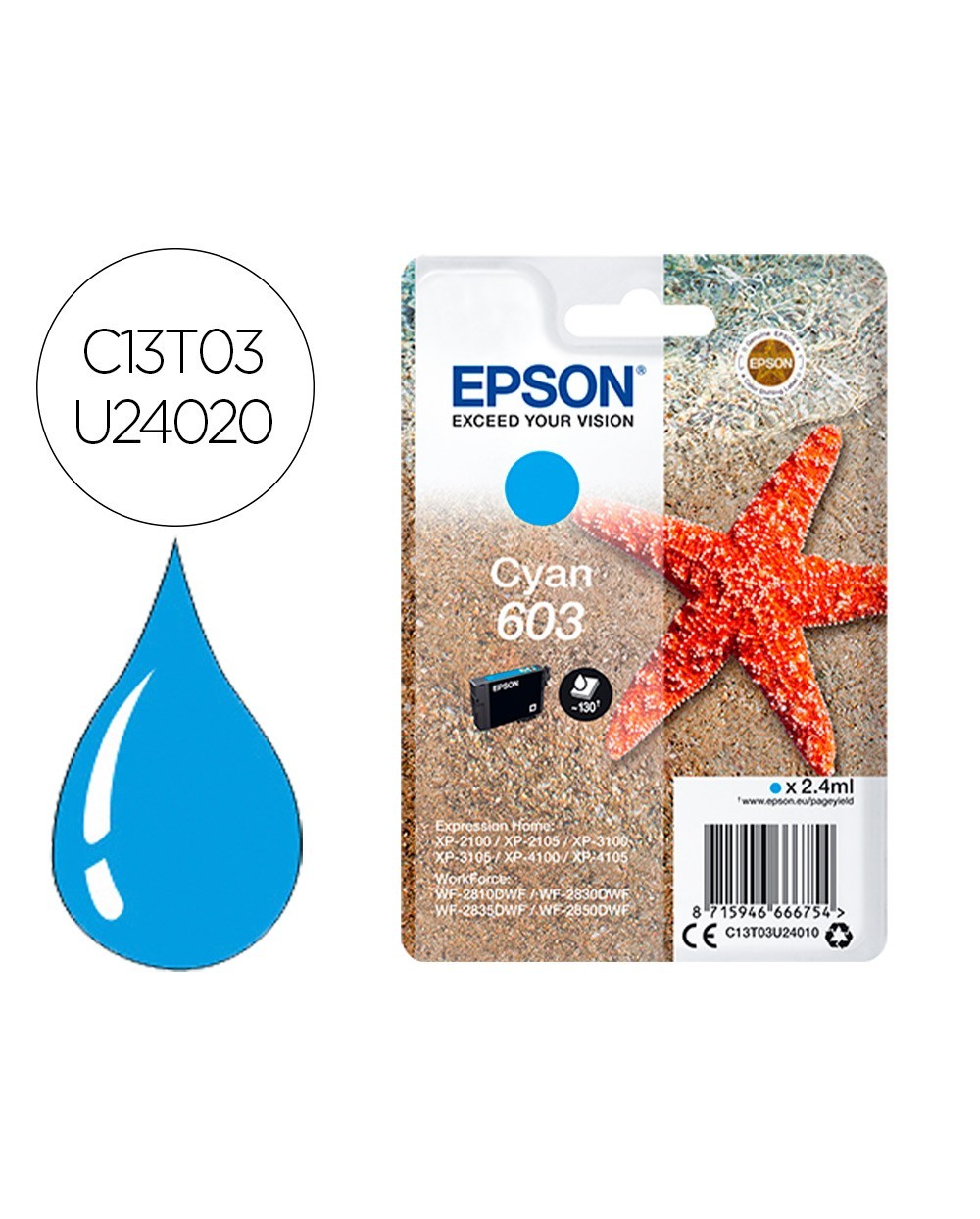 Ink jet epson cian std estrella de mar 1 603 rf am single