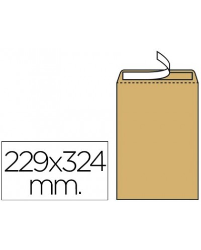 Sobre liderpapel bolsa n7 kraft din c4 229x324 mm tira de silicona caja de 250 unidades