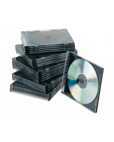 Caja de cd q connect slim con interior negro pack de 25 unidades