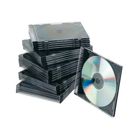 Caja de cd q connect slim con interior negro pack de 25 unidades