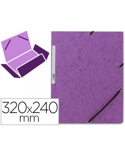 Carpeta q connect gomas kf02171 carton simil prespan solapas 320x243 mm violeta