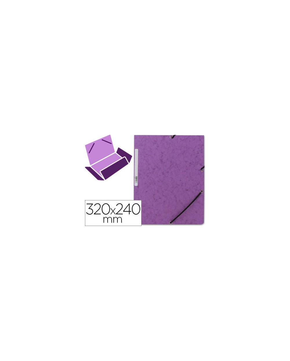 Carpeta q connect gomas kf02171 carton simil prespan solapas 320x243 mm violeta