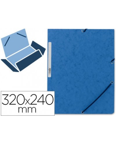 Carpeta q connect gomas kf02167 carton simil prespan solapas 320x243 mm azul