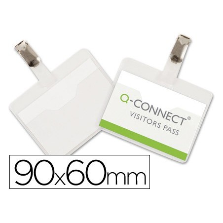 Identificador con pinza q connect kf01560 60x90 mm con apertura superior