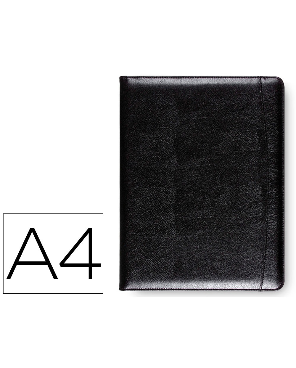 Carpeta portafolios 80 728k negra 320x250 mm sin cremallera sin asa con departmentos interiores