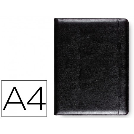Carpeta portafolios 80 728k negra 320x250 mm sin cremallera sin asa con departmentos interiores